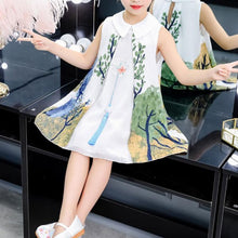 Carregar imagem no visualizador da galeria, Vestido Trapézio Estampa Paisagem - Tamanhos de 3 a 11 anos