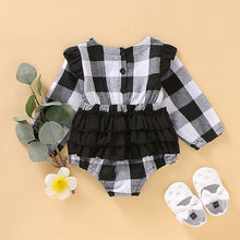 Carregar imagem no visualizador da galeria, Body Xadrez Manga Longa - Tamanhos de 0 a 18 meses