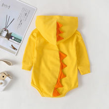 Carregar imagem no visualizador da galeria, Body Unissex com Capuz e Costas de Dinossauro - Tamanhos de 0 a 2 anos