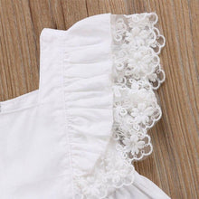 Carregar imagem no visualizador da galeria, Vestido Branco Renda Manga Mosca - Tamanhos de 1 a 6 anos