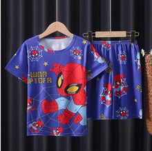 Upload image to gallery viewer, Spider-Man Short-Sleeved Children's Pajamas - Sizes 3 to 12 Years
