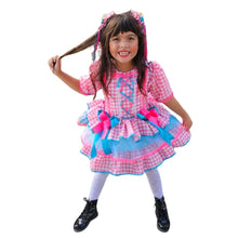 Carregar imagem no visualizador da galeria, Vestido Quadrilha Junino Caipira Rosa Xadrez com renda Infantil Criança Luxo