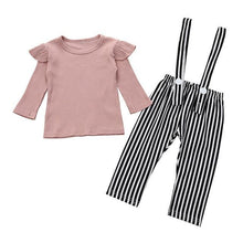 Carregar imagem no visualizador da galeria, Conjunto Girl Calça com Suspensório - Tamanhos de 1 a 4 anos