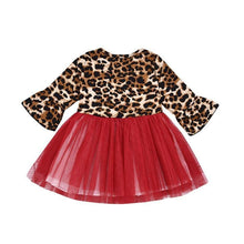 Carregar imagem no visualizador da galeria, Vestido Estampa Leopardo Saia Tule - Tamanhos de 6 meses a 4 anos