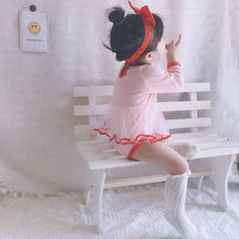 Upload image to gallery viewer, Cherry-colored bodysuit with tutu skirt and headband - Sizes 0 to 12 months