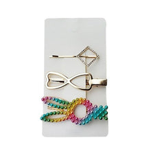Carregar imagem no visualizador da galeria, Conjunto 3 Grampos de Cabelo Metal e Pérolas