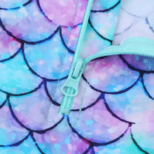 Upload image to gallery viewer, Long-sleeved mermaid swimsuit for girls aged newborn to 6 years with UPF 50+.