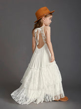 Carregar imagem no visualizador da galeria, Vestido de Renda de Manga Curta Infantil