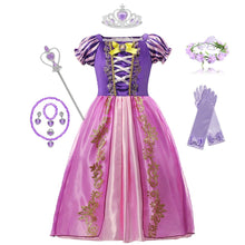 Carregar imagem no visualizador da galeria, Vestido Fantasia Rapunzel Baile Real III Com Acessórios