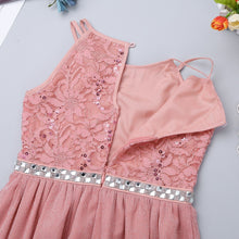 Carregar imagem no visualizador da galeria, Vestido de Renda Rosa Sem Mangas Infantil