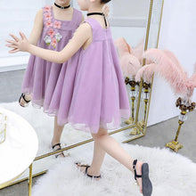 Carregar imagem no visualizador da galeria, Vestido Verão Casual Design de Flor - Tamanhos de 3 a 11 anos