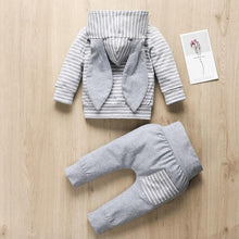 Carregar imagem no visualizador da galeria, Conjunto Calça Lápis e Capuz com Orelha de Coelho - Tamanhos de 0 a 2 anos