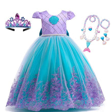 Upload image to gallery viewer, Princess Ariel Costume Dress, Super Deluxe + Accessories - Children's