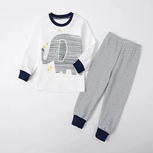 Carregar imagem no visualizador da galeria, Pijama Meia Estação 🐘 Elefante | 100% Algodão | Tam: RN-4 anos
