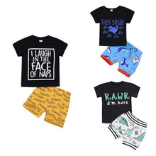 Carregar imagem no visualizador da galeria, Conjuntos Estampas Dino e Baby Shark - Tamanhos 0 a 3 anos