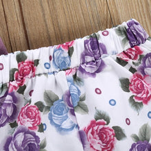 Carregar imagem no visualizador da galeria, Conjunto Body + Shorts Florido - Tamanhos de 0 a 2 anos