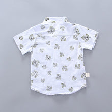 Carregar imagem no visualizador da galeria, Conjunto Camisa Colar Mandarim Folhas - Tamanhos de 0 a 4 anos