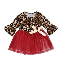 Carregar imagem no visualizador da galeria, Vestido Estampa Leopardo Saia Tule - Tamanhos de 6 meses a 4 anos