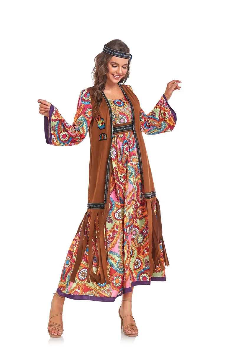 Vestido Retrô Anos 70 80 Hippie – Encantoco