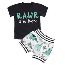 Carregar imagem no visualizador da galeria, Conjuntos Estampas Dino e Baby Shark - Tamanhos 0 a 3 anos
