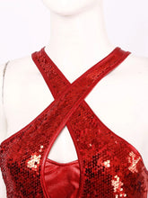 Carregar imagem no visualizador da galeria, Vestido de Dança Latina com Franja de Lantejoulas