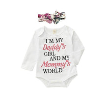 Carregar imagem no visualizador da galeria, Conjunto Eu Sou a Menina do Meu Papai e o Mundo da Minha Mamãe - Tamanhos de 0 a 18 meses