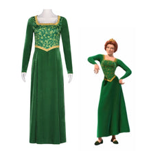 Carregar imagem no visualizador da galeria, Princesa Fiona Shrek Traje Cosplay Feminino