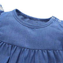 Carregar imagem no visualizador da galeria, Body Jeans Manga Bordada - Tamanhos de 3 meses a 3 anos