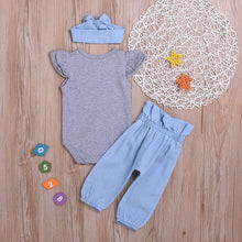 Carregar imagem no visualizador da galeria, Conjunto 3 Peças com Calça Clochard - Tamanhos de 3 meses a 2 anos