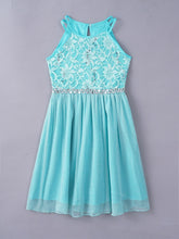 Carregar imagem no visualizador da galeria, Vestido de Renda Rosa Sem Mangas Infantil