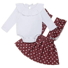 Carregar imagem no visualizador da galeria, Conjuntinho Body com Saia de Bolinhas Cute - Tamanhos de 0 a 2 anos