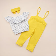 Carregar imagem no visualizador da galeria, Conjunto Macacão com Cropped Ciganinha e Faixa - Tamanhos de 1 a 6 anos