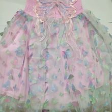 Carregar imagem no visualizador da galeria, Vestido Rosa Detalhes de Borboleta com Led Infantil