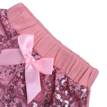 Carregar imagem no visualizador da galeria, Conjunto Paetês Shorts + Faixa - Tamanhos 0 a 2 anos