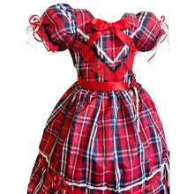 Carregar imagem no visualizador da galeria, Vestido Xadrez Festa Junina Vermelho São João Caipira Infantil Criança Luxo