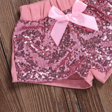 Carregar imagem no visualizador da galeria, Conjunto Paetês Shorts + Faixa - Tamanhos 0 a 2 anos