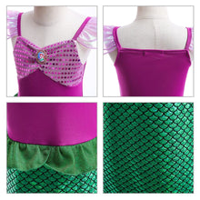 Upload image to gallery viewer, Children's Mermaid Ariel Costume Dress with Tail