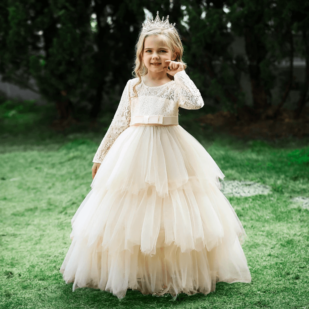Kids Lace Dress with Long Sleeves