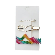 Carregar imagem no visualizador da galeria, Conjunto 3 Grampos de Cabelo Metal e Pérolas
