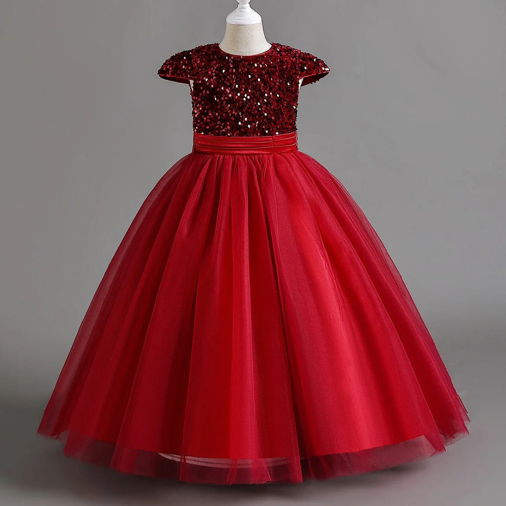 Purple Princess Dress with Sequins, Long, for Kids