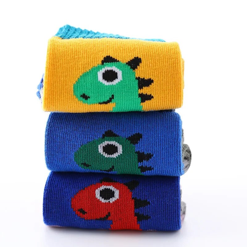 5-Pack 🧦 Kids Dinosaur Socks 100% Cotton