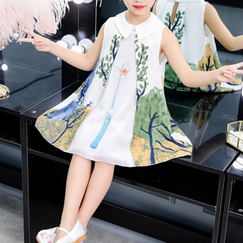 Trapeze Dress with Landscape Print
