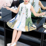 Trapeze Dress with Landscape Print