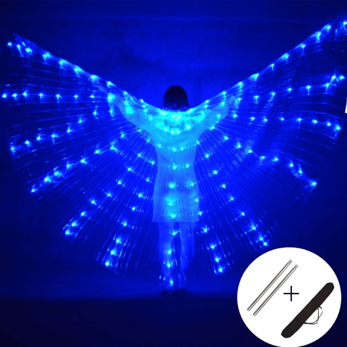 Blue LED Butterfly Wings for Dancing + Accessory