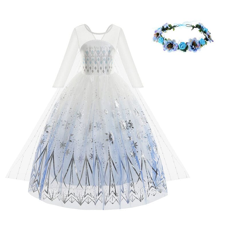 Frozen Elsa Snow Queen Costume Dress with Accessories – 2 Pieces