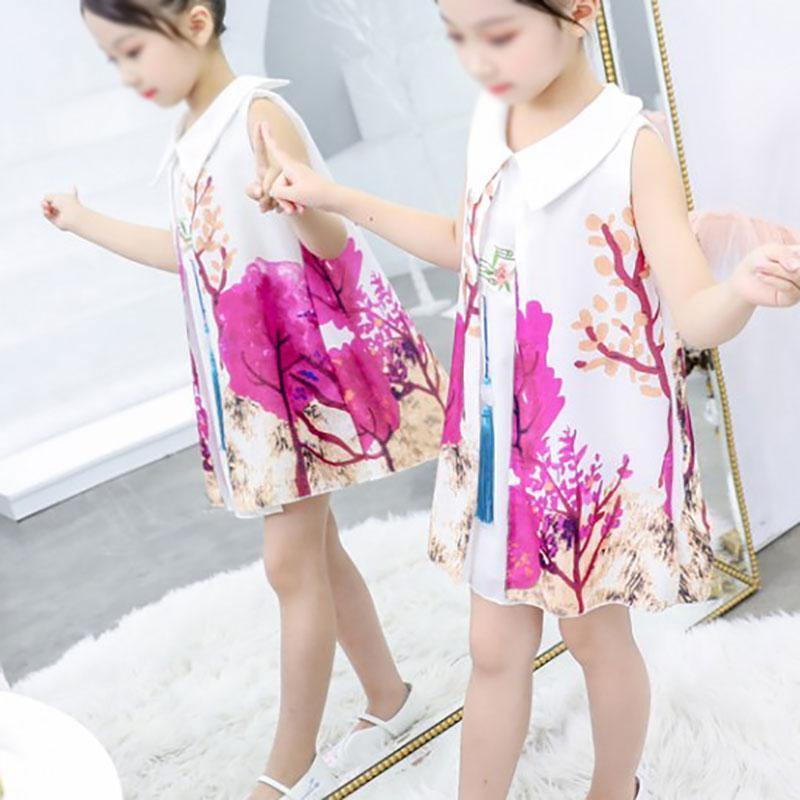 Trapeze Dress with Landscape Print