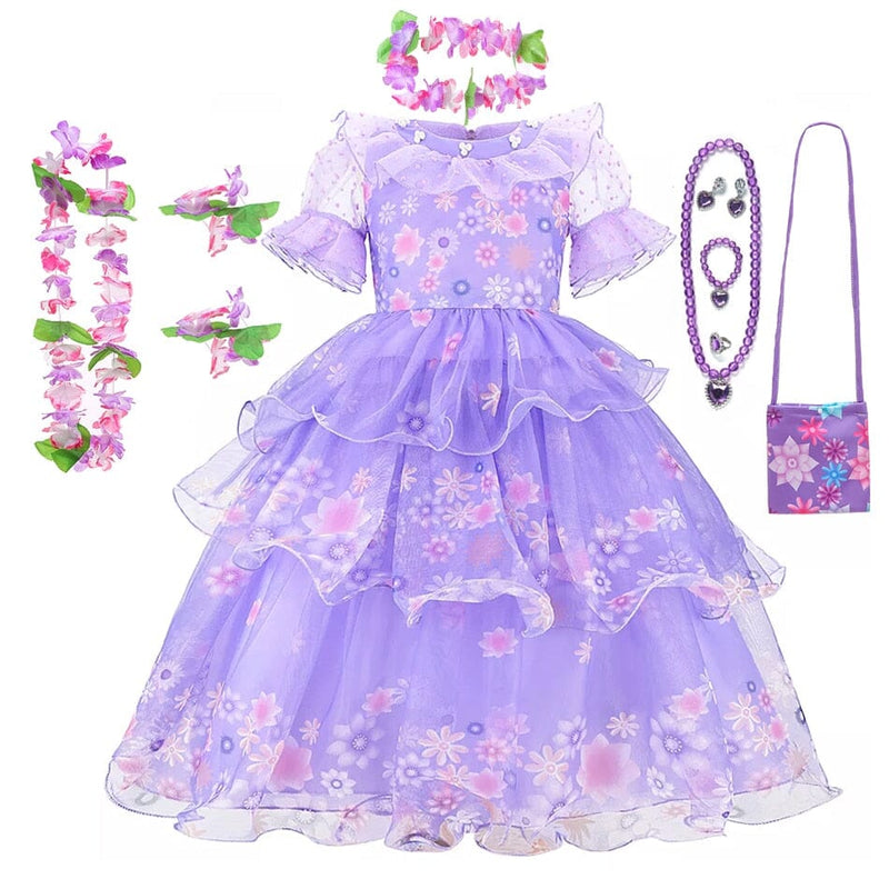 Vestido Fantasia Isabela Madrigal Luxo Premium + Acessórios - Encanto