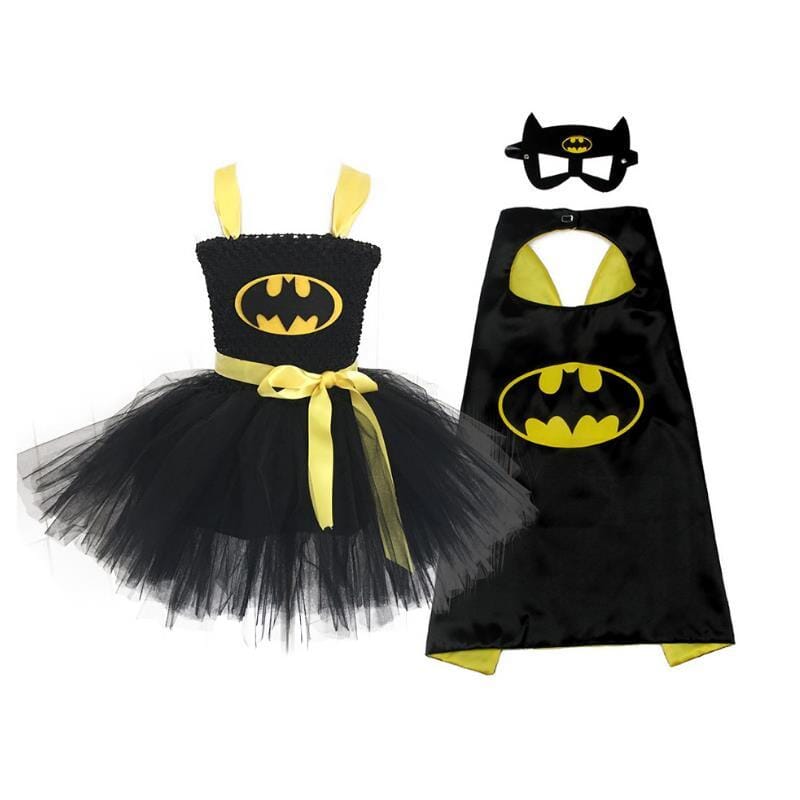 Kids Batgirl Costume Dress with Cape