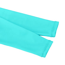 Upload image to gallery viewer, Long-sleeved swimsuit for girls aged 1 month to 6 years, blue floral design, with UPF 50+ protection. Children's UV clothing.
