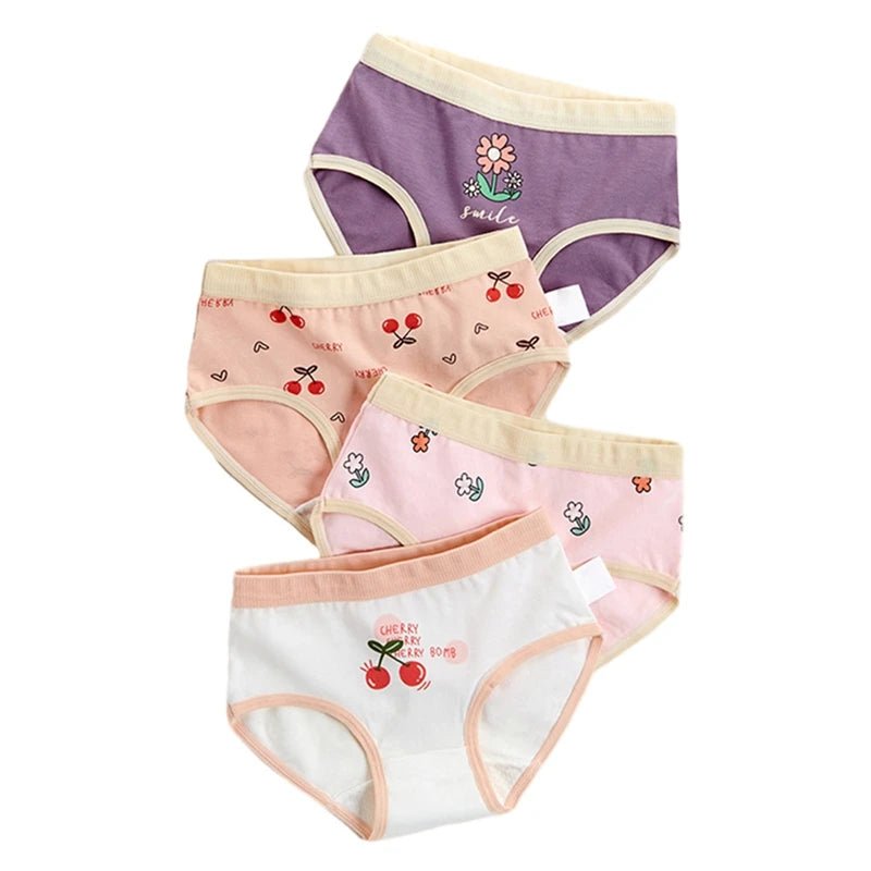 Set of 4 Kids Panties 100% Cotton -